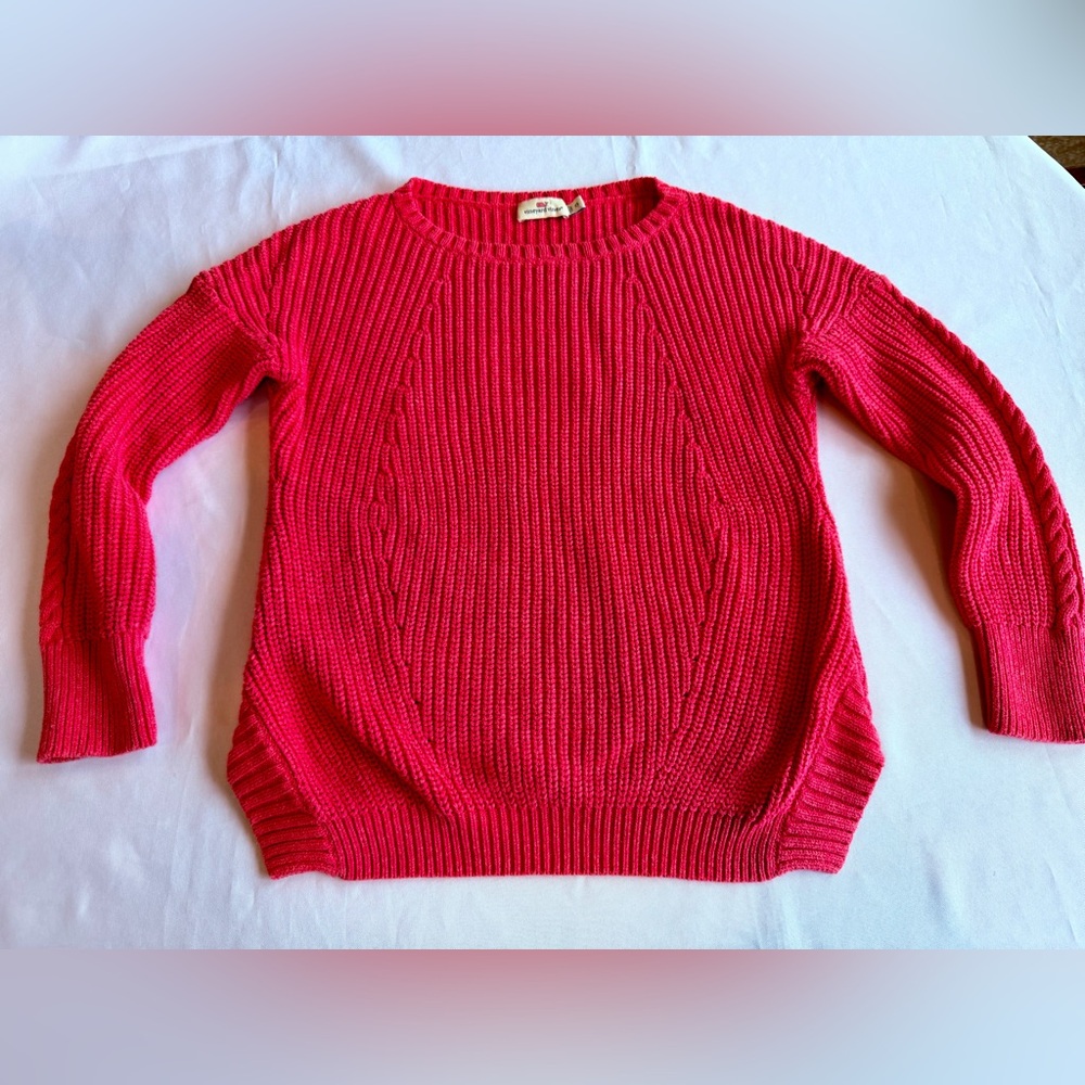 Vineyard Vines Vibrant Pink Crew Neck Sweater Size XS